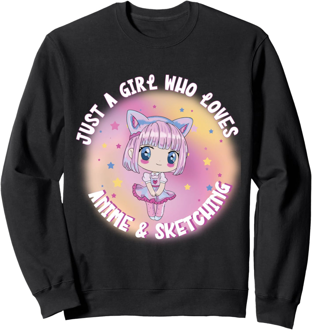 Nur ein Mädchen, das Anime liebt und japanisches Kunsthemd Sweatshirt