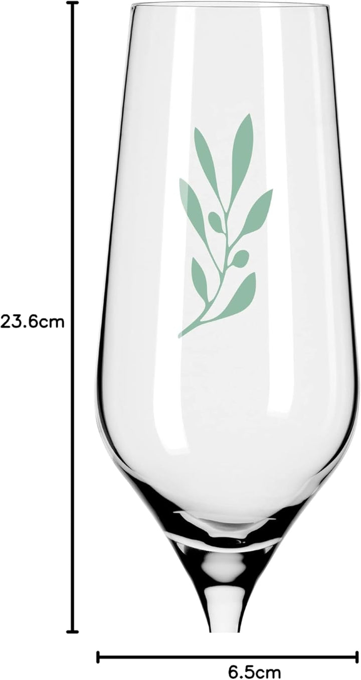RITZENHOFF 3924001 Champagnerglas 400 ml 2er Set Organix Nr. 1 – organische Farbe Grün, 45% recycelt