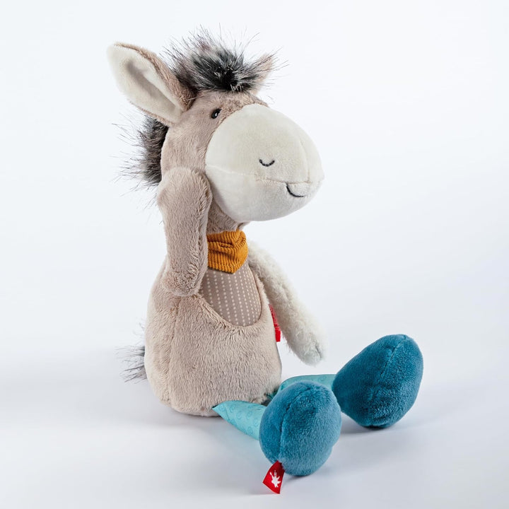 sigikid 43238 Patchwork Stofftier, Mehrfarbig/Esel, Mehrfarbig/Esel
