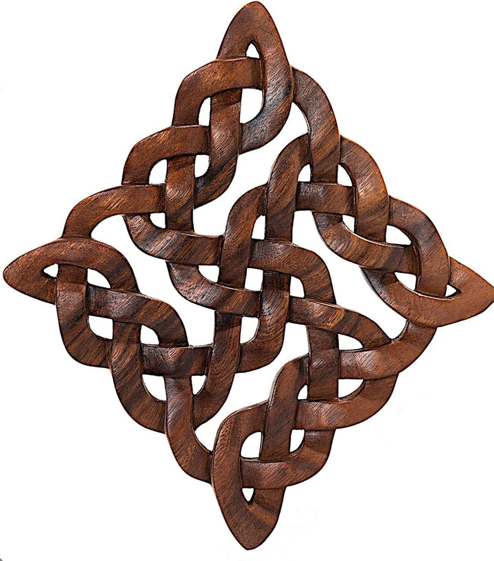 Windalf Celtic Holz-Ornament ISIRA 28 cm Handgearbeitete keltische Knoten Holz Wand-Holzrelief