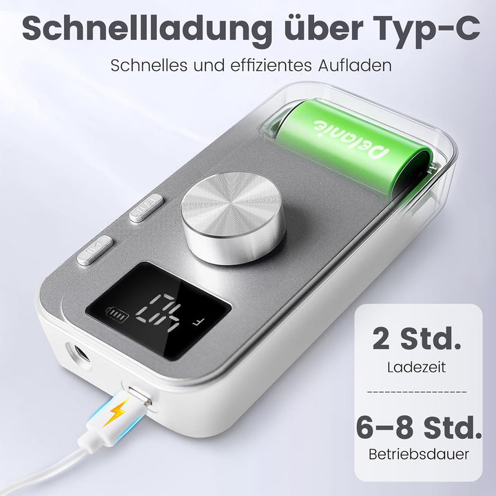 Delanie elektrischer Nagelfräser 40000 U/min für Gelnägel Acrylnägel, Grau, Grau