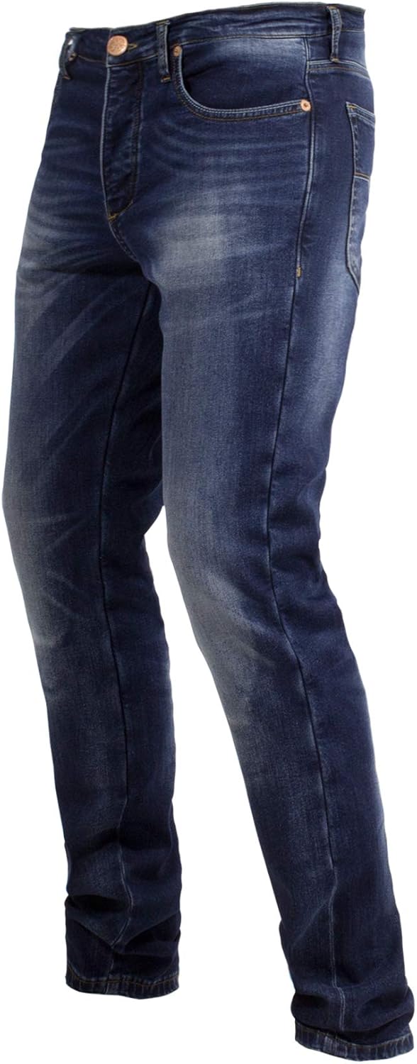 John Doe Ironhead XTM Motorrad Jeans 5 Pocket Style Atmungsaktiv mit Protektoren 28W / 30L Blau, 28W