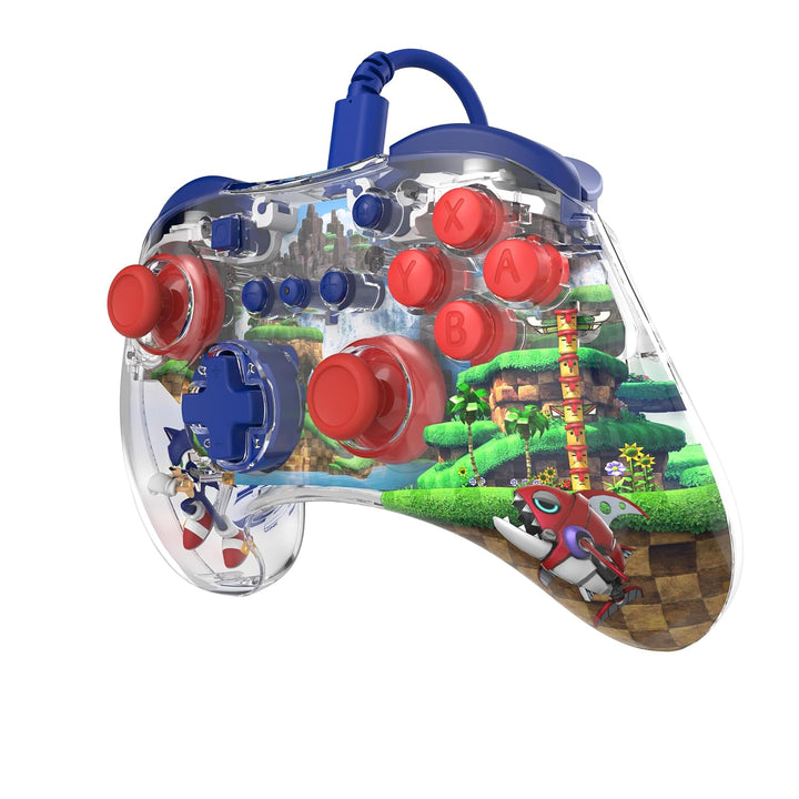 PDP REALMz Wired LED Light-up Pro Controller: Sonic Green Hill Zone For Nintendo Switch & Nintendo S
