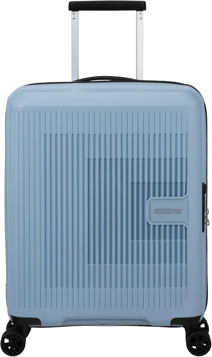 American Tourister Aerostep - Spinner S, Erweiterbarer Handgepäck, 55 cm, 36/40 L, Grau (Soho Grey)
