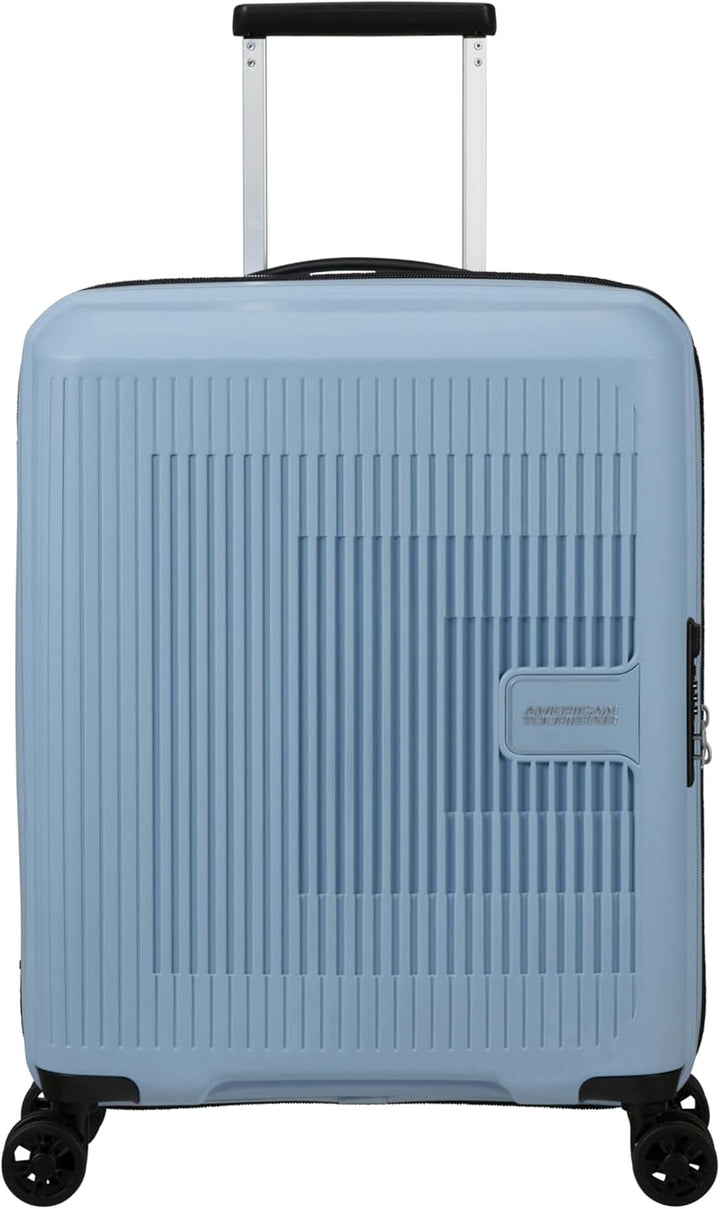 American Tourister Aerostep - Spinner S, Erweiterbarer Handgepäck, 55 cm, 36/40 L, Grau (Soho Grey)