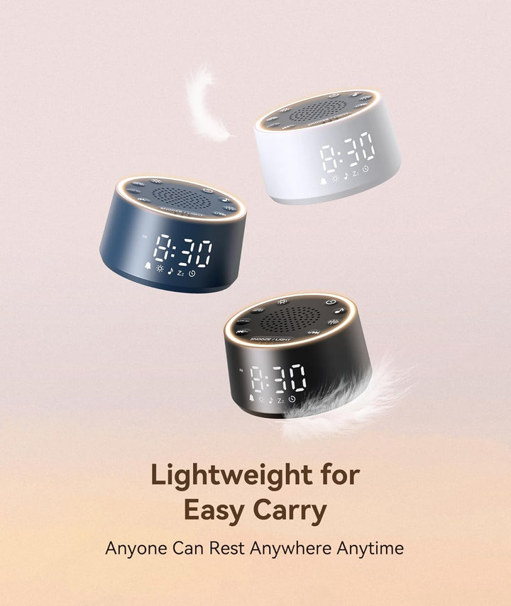 Dreamegg White Noise Machine mit Licht und Wecker, Weisses Rauschen Gerät für Erwachsene und Kinder,