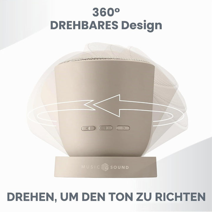 Music Sound Bluetooth-Lautsprecher Twist mit 360° schwenkbarer Struktur, 5 W Leistung, bis zu 10 Stu