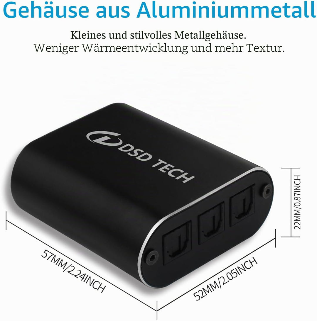 DSD TECH SH-AC01B Optischer Audio-Switcher unterstützt 3 SPDIF IN 1 Out