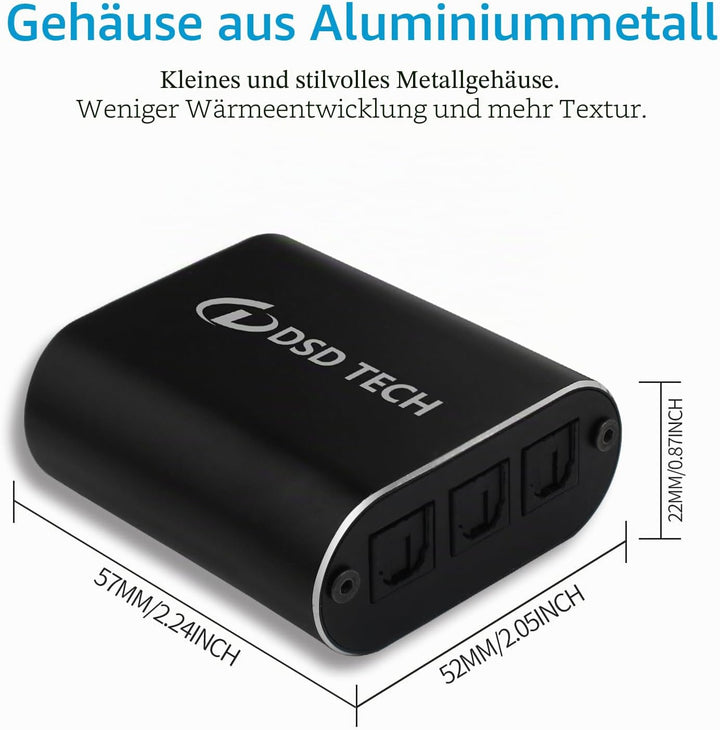 DSD TECH SH-AC01B Optischer Audio-Switcher unterstützt 3 SPDIF IN 1 Out