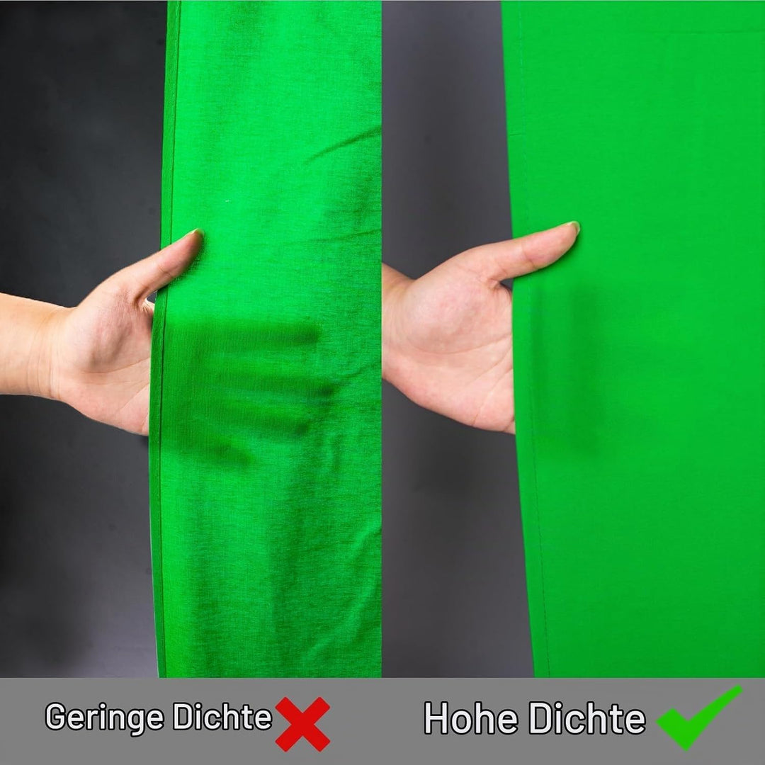 EMART Green Screen 1,8 x 2,8m Fotostudio Hintergrund Faltbare Greenscreen Stoff 100% Reiner Musselin