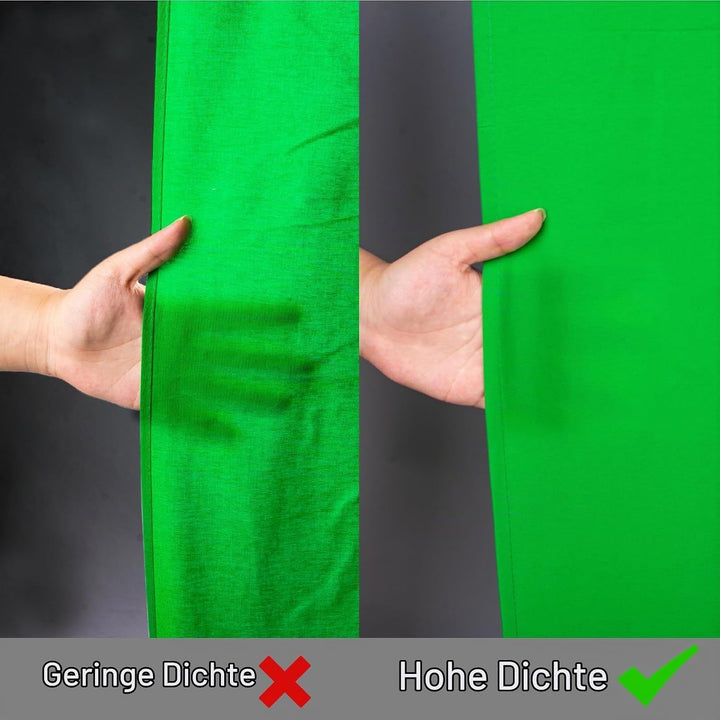 EMART Green Screen 1,8 x 2,8m Fotostudio Hintergrund Faltbare Greenscreen Stoff 100% Reiner Musselin