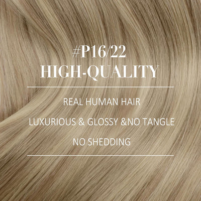 YoungSee Echthaar Extensions Clip Blond 50 cm Goldblond Strahnchen Mittelblond Clip in Extensions Ec