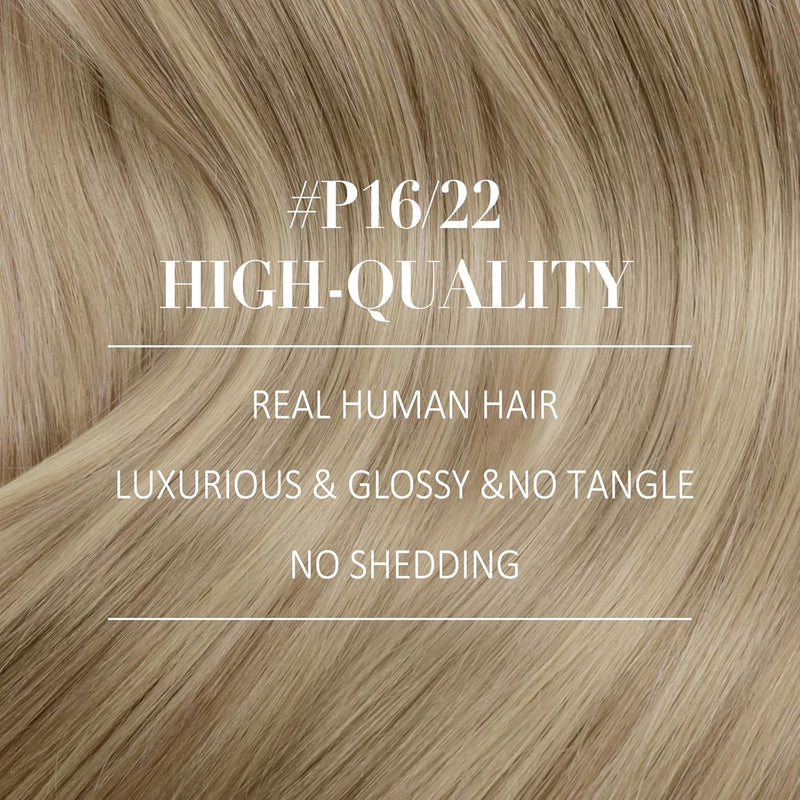 YoungSee Echthaar Extensions Clip Blond 50 cm Goldblond Strahnchen Mittelblond Clip in Extensions Ec