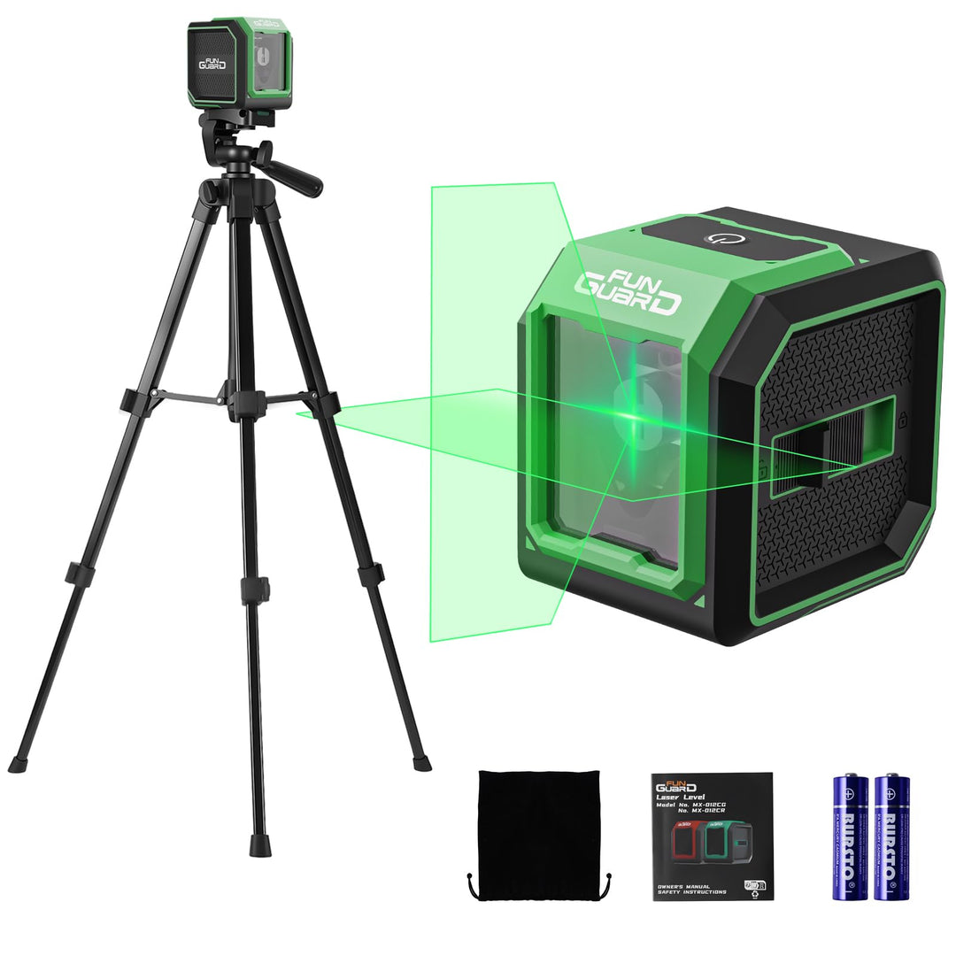 Kreuzlinienlaser mit Stativ, Grün 30M Laser Wasserwaage mit Selbstnivellierend, Linienlaser Vertikal