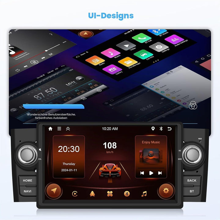 Hikity Wireless Carplay Autoradio mit Navi für FIAT Punto 2005-2009 Linea 2007-2011 Android13 7Zoll