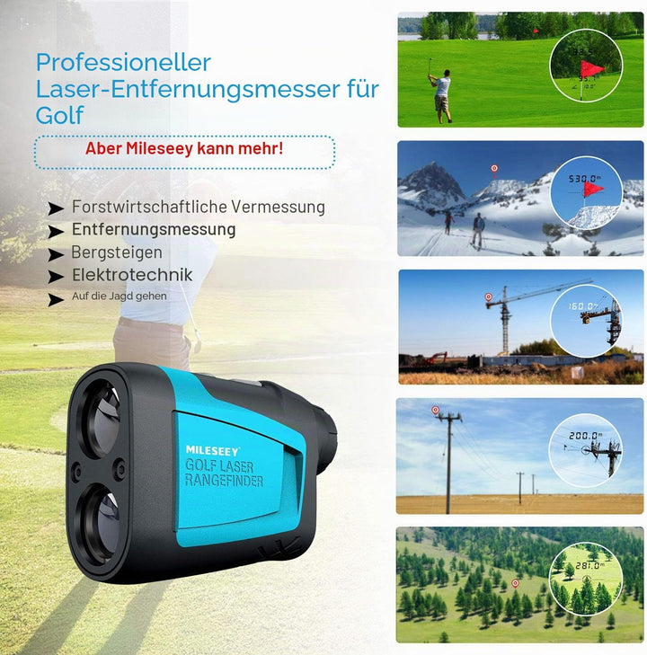MiLESEEY Laser Golf Entfernungsmesser 600M mit Slope, ± 0,5m Genauigkeit, Flaggensperre, Scan Modus,
