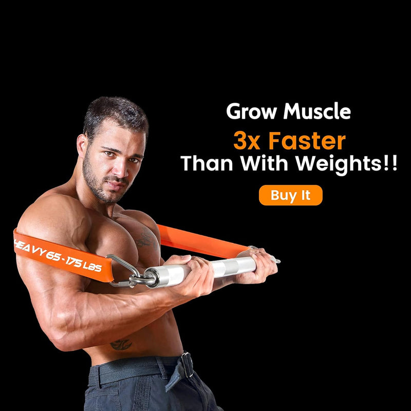 DASKING Fitnessbänder Krafttraining mit Stange, Resistance Bands Set