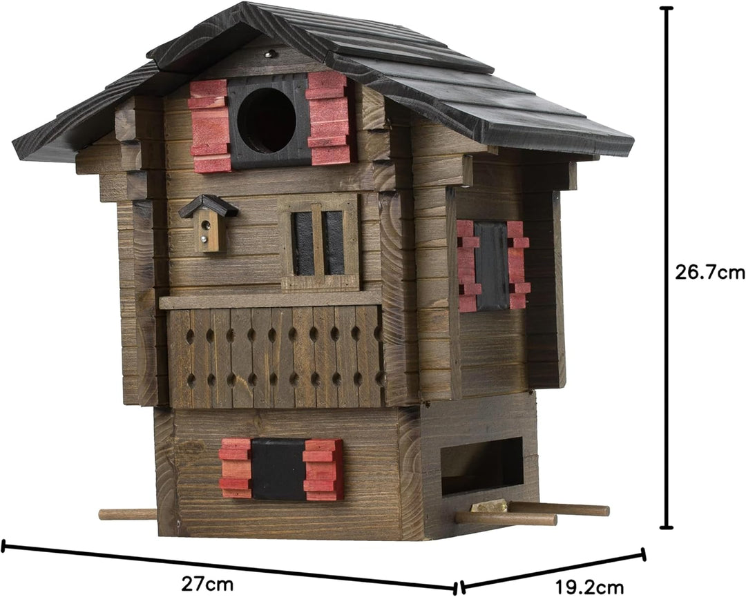 Wildlife Garden WG215 Multiholk Alpenhaus - Der Kombinierte Futtertisch und Nistkasten aus Holz