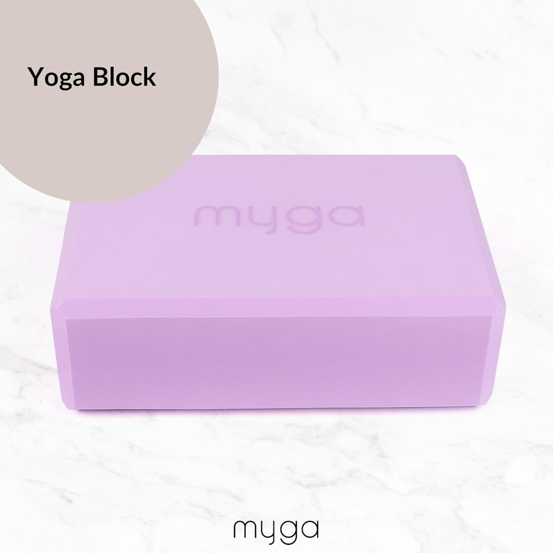 Myga Yoga Starter Kit | Komplettes Set mit Yogamatte, Yogablock & Gurt | rutschfest & Unterstützend
