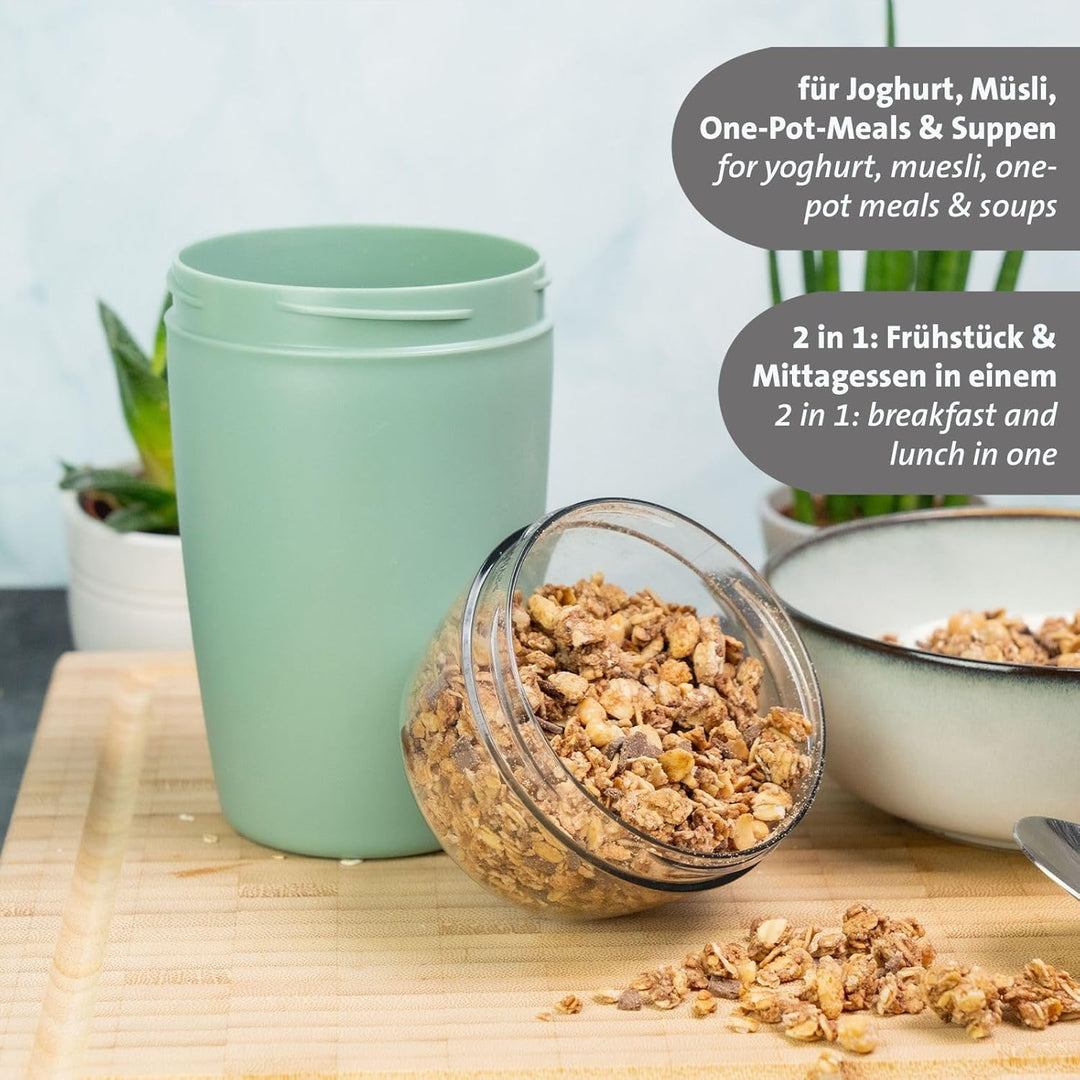 Westmark Müslibecher/Lunchpot Set – 2 auslaufsichere Fächer: 200 ml +500 ml, 2 Ersatzdichtungsringe,