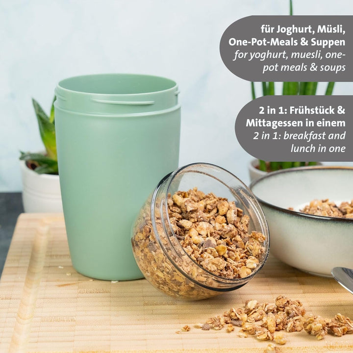Westmark Müslibecher/Lunchpot Set – 2 auslaufsichere Fächer: 200 ml +500 ml, 2 Ersatzdichtungsringe,