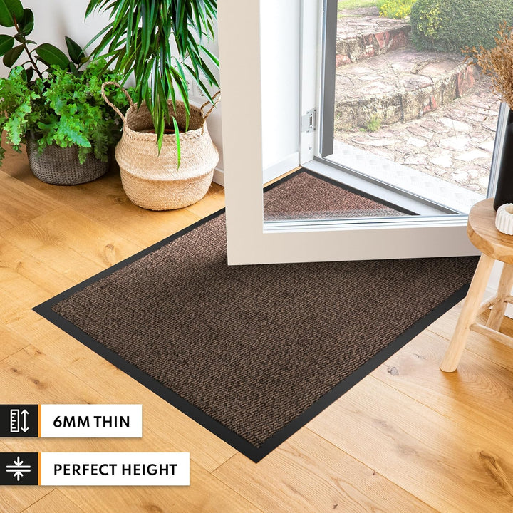Gentle North Hochwertige Fussmatte beige schwarz 60x90cm gross für Innen & Aussen - Schmutzfangmatte
