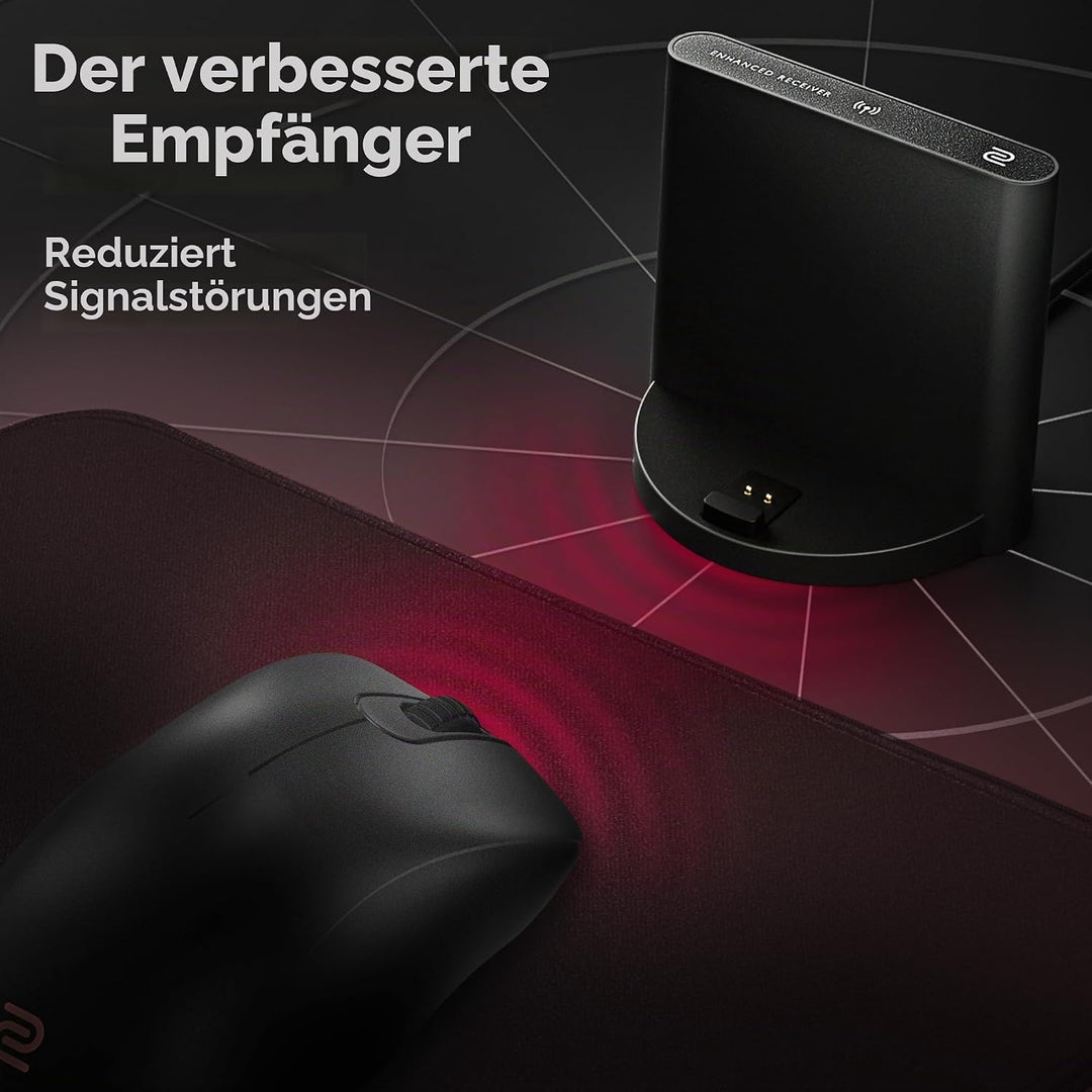 BenQ Zowie EC3-DW Kabellose 4K-Maus für E-Sport, Sportwissenschaft, optimierter 4K-Empfänger, 59 g,