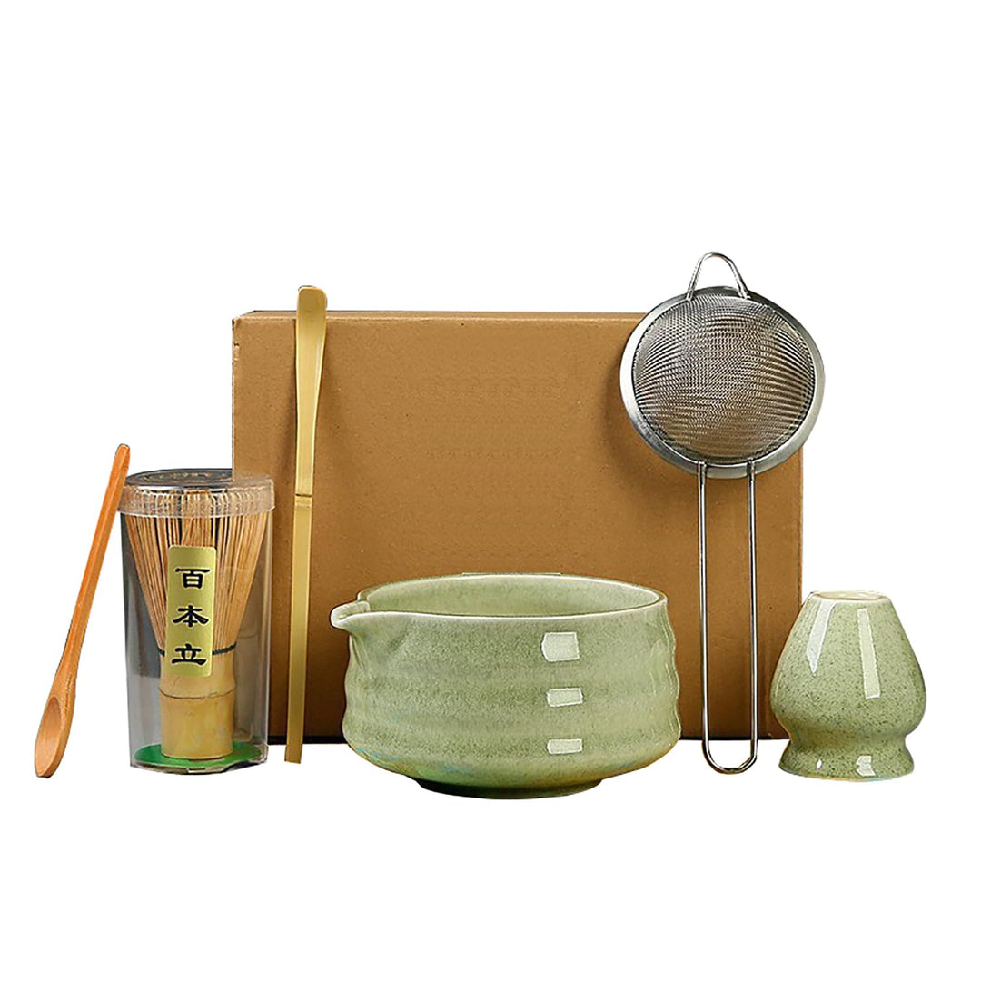 Matcha Tea Set,6 Piece Matcha Besen Set, with Matcha Whisk, Broom,Matcha Schale,Matcha Bowl with Spo