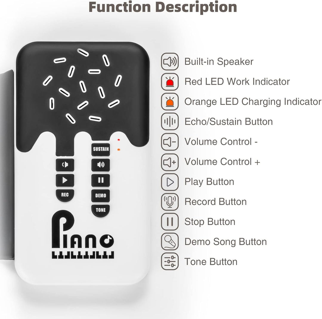POGOLAB 49 Tasten Roll up Faltbares Piano Klavier für Anfänger, Regenbogen Electronic Keyboards mit