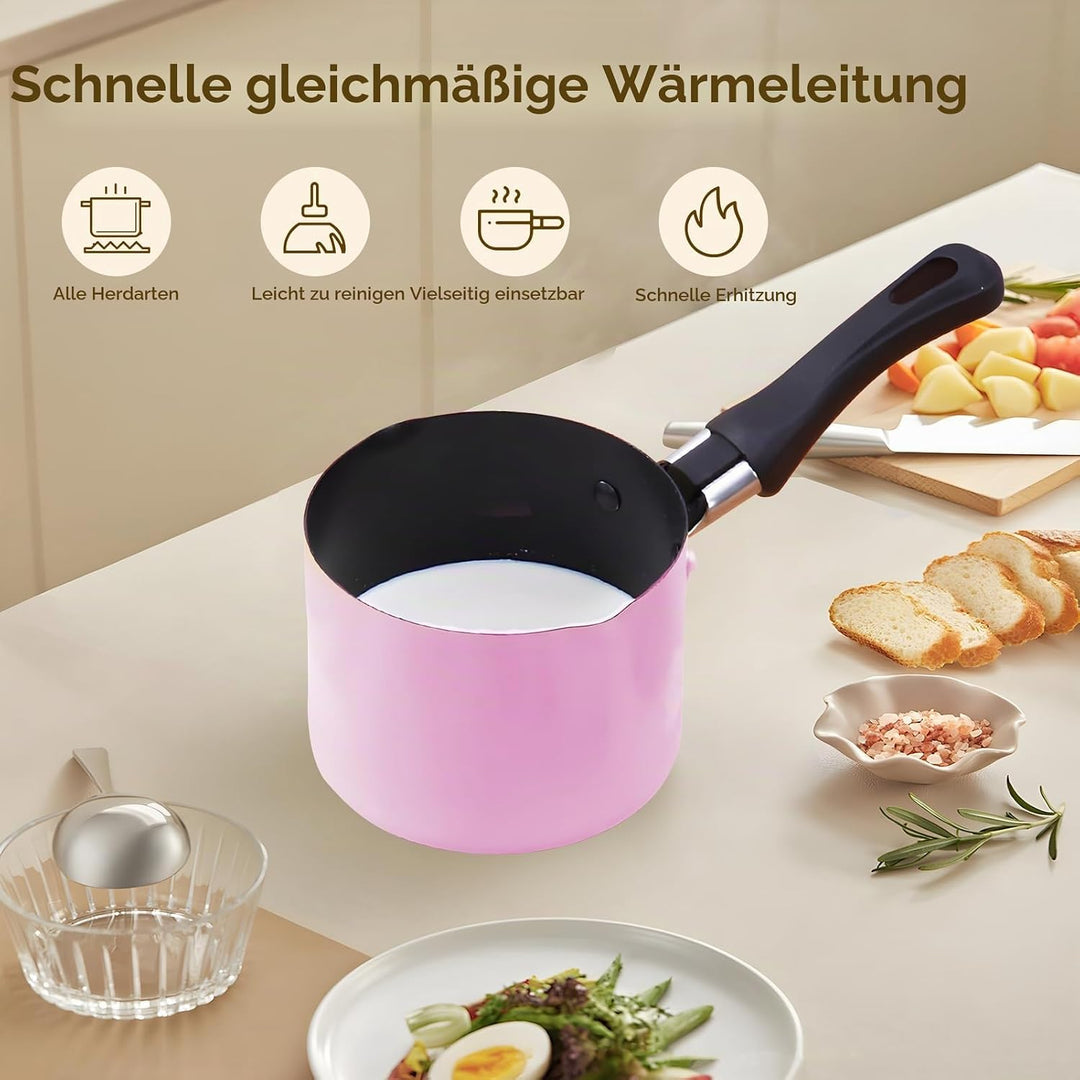 Milchtopf, 550 ml Kochtöpfe, Mini Suppentopf, Schmelztopf Schokolade Öl Butter Schmelztiegel Topf mi