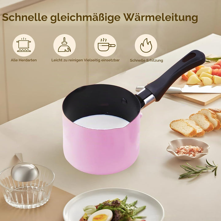 Milchtopf, 550 ml Kochtöpfe, Mini Suppentopf, Schmelztopf Schokolade Öl Butter Schmelztiegel Topf mi