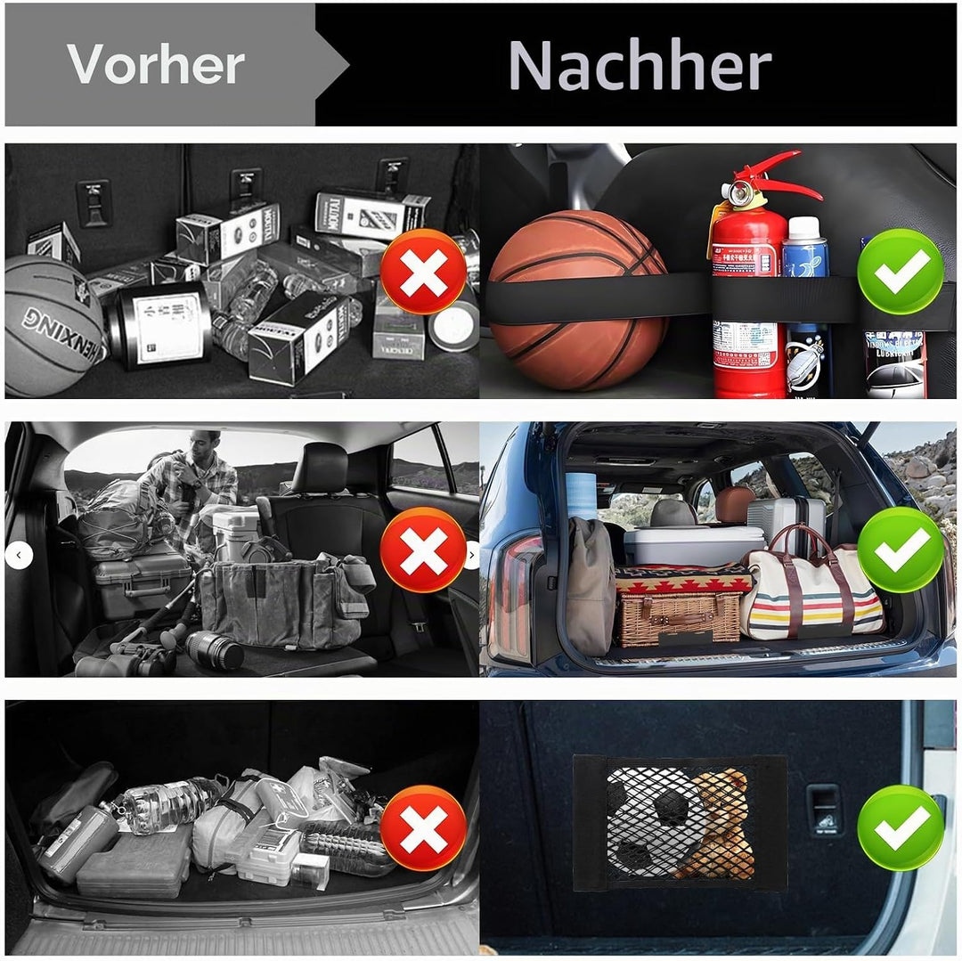 6 Kofferraum Klett Fixierung Gepäckfixierung Kofferraum Organizer