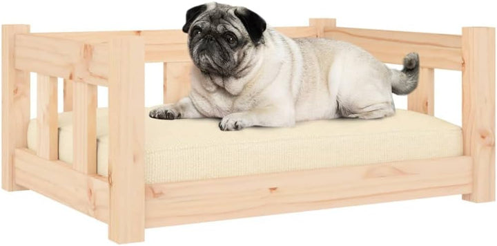 homiuse Hundebett 65,5x50,5x28 cm Massivholz Kiefer Katzenbett Hundekorb Katzenkorb Hundebett Grosse