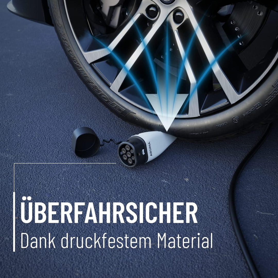 ABSINA Typ 2 Ladekabel 22kW &amp; 32A für Hybrid &amp; Elektroauto - 3 Meter Auto Ladekabel Typ2 3 phasig -