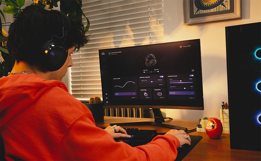 JBL Quantum 650 Kabelloses Bluetooth-Gaming-Headset mit JBL Quantum Raumsound, Noise-Cancelling-Mikr