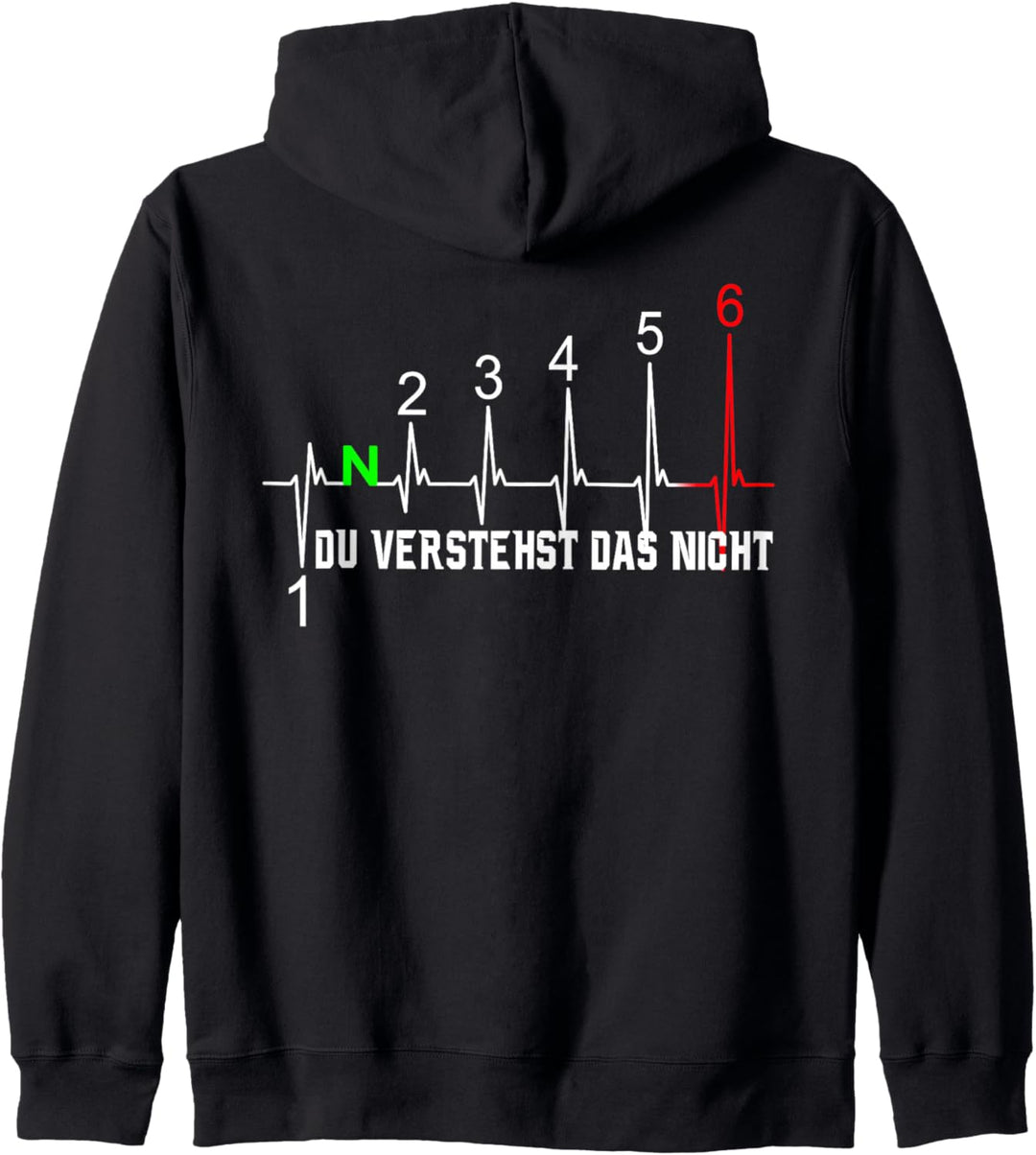 Motorrad Herzschlag mit Spruch Du verstehst das nicht Kapuzenjacke