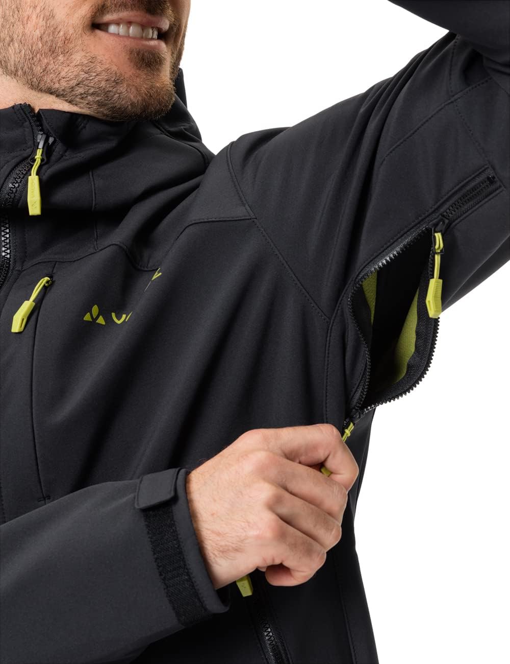 VAUDE Herren Men's Roccia Softshell Jacket Ii Jacke M black/avocado, M black/avocado