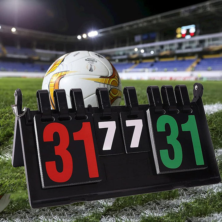 JasCherry Tragbare Flip Sport Anzeigetafel 4 Stellig Wettkämpfe Kerbe Zähltafel für Volleyball Badmi