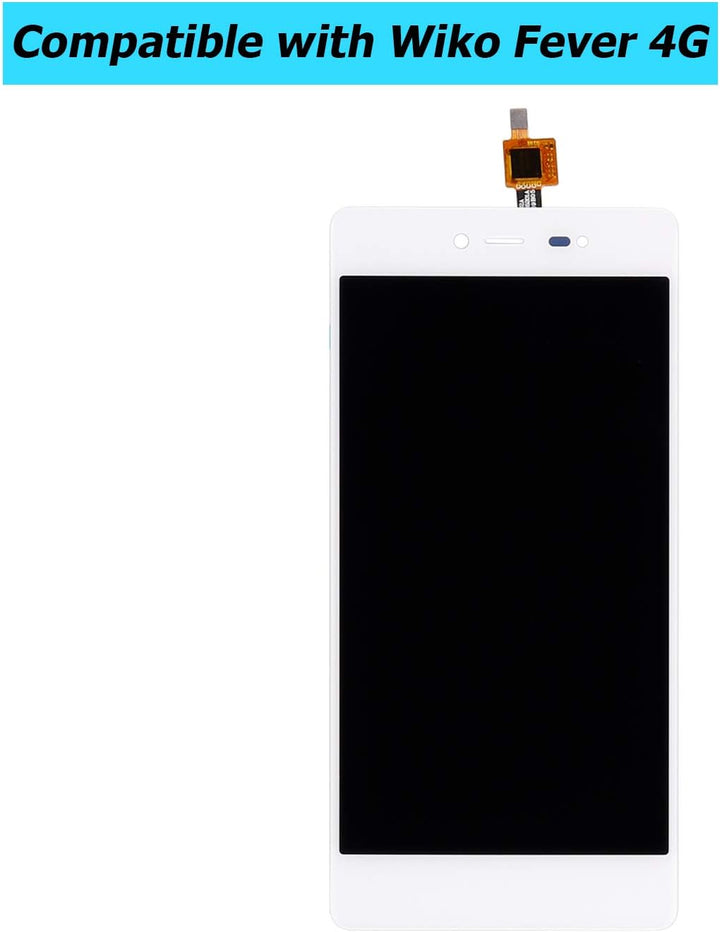 E-YIIVIIL Ersatz LCD Display Kompatibel Für Wiko Fever 4G 5,2 inch (Weiss Ohne Rahmen) Ersatzteil Re