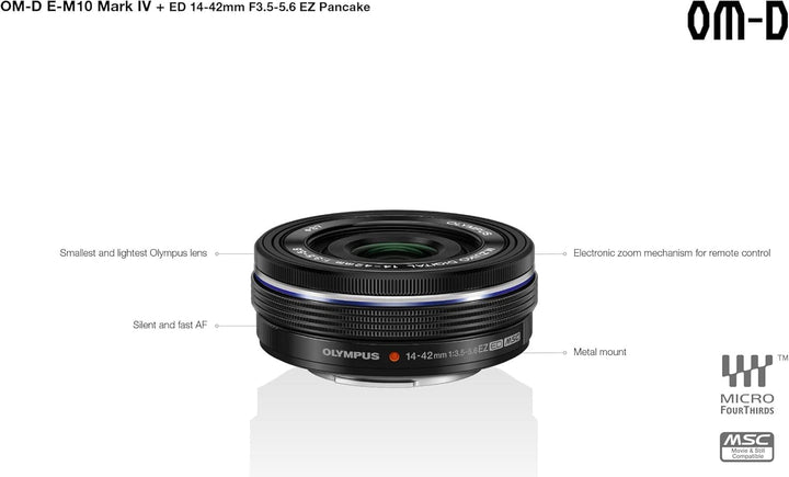 Olympus OM-D E-M10 Mark IV Micro-Four-Thirds-Systemkamera-Kit, 20 MP Sensor, 5-Achsen-Bildstabilisat