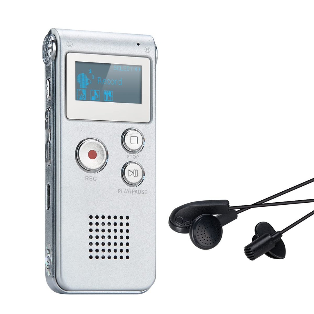 Digitales Diktiergerät,COVVY 8GB Audio Aufnahmegerät,Digitaler Voice Recorder mit Spracherkennung fü