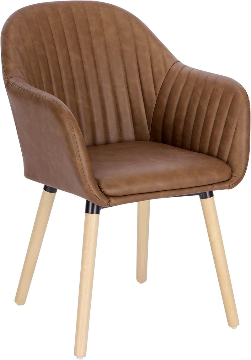 WOLTU 1x Esszimmerstühle Küchenstuhl Polsterstuhl Wohnzimmerstuhl Design Stuhl mit Armlehne Kunstled