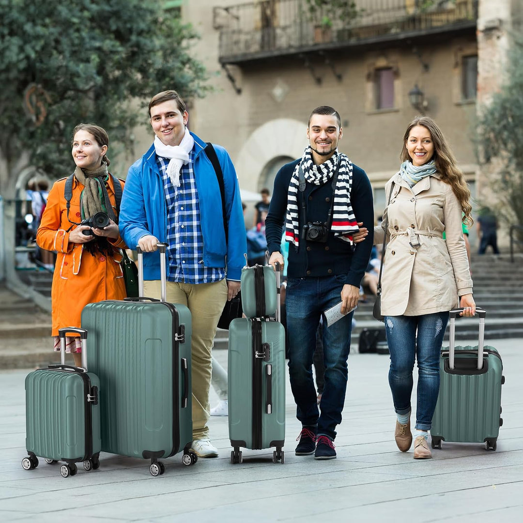 LALAHO Kofferset 5 teilig, Reisekoffer Set mit Kosmetikkoffer, Hartschalen Koffer Set aus ABS, Gepäc