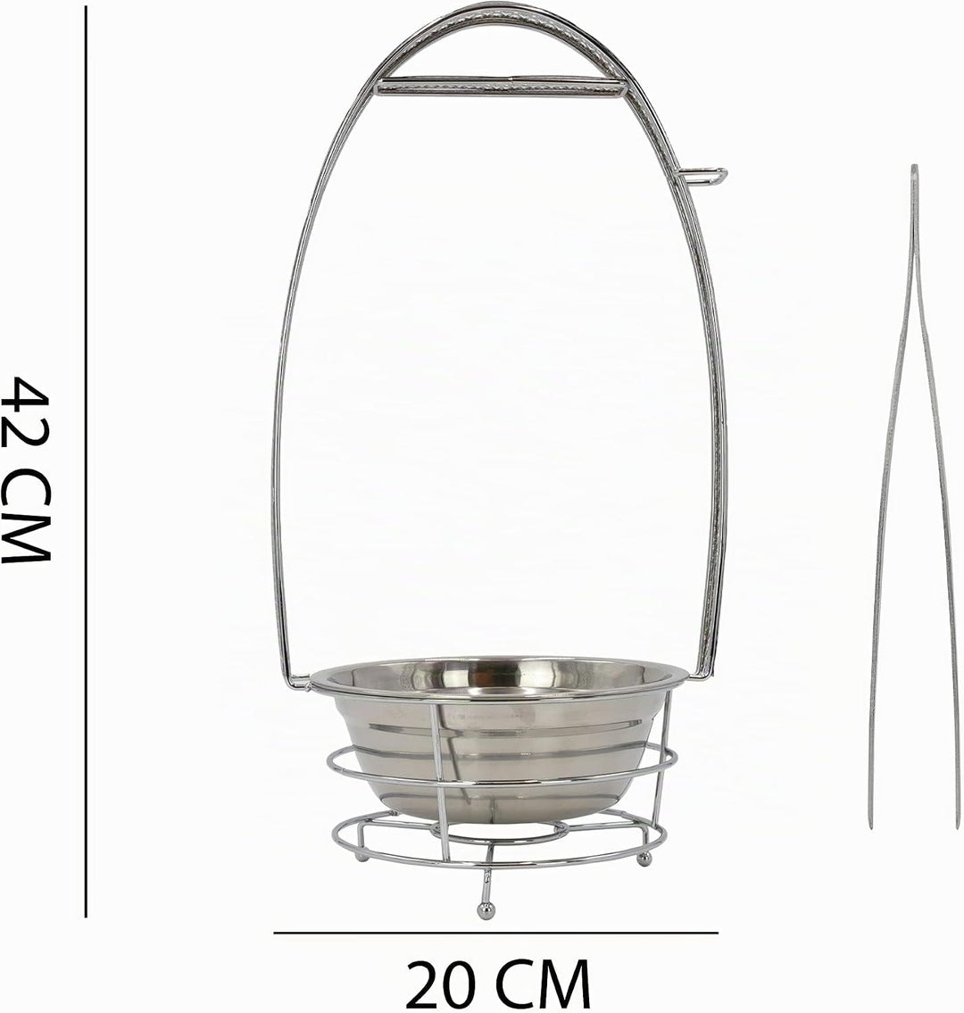 DIAMOND HOOKAH Premium Shisha Kohlenkorb mit Kohlenzange für Shisha &amp; Grill Kohle Holzkohlenkorb mit