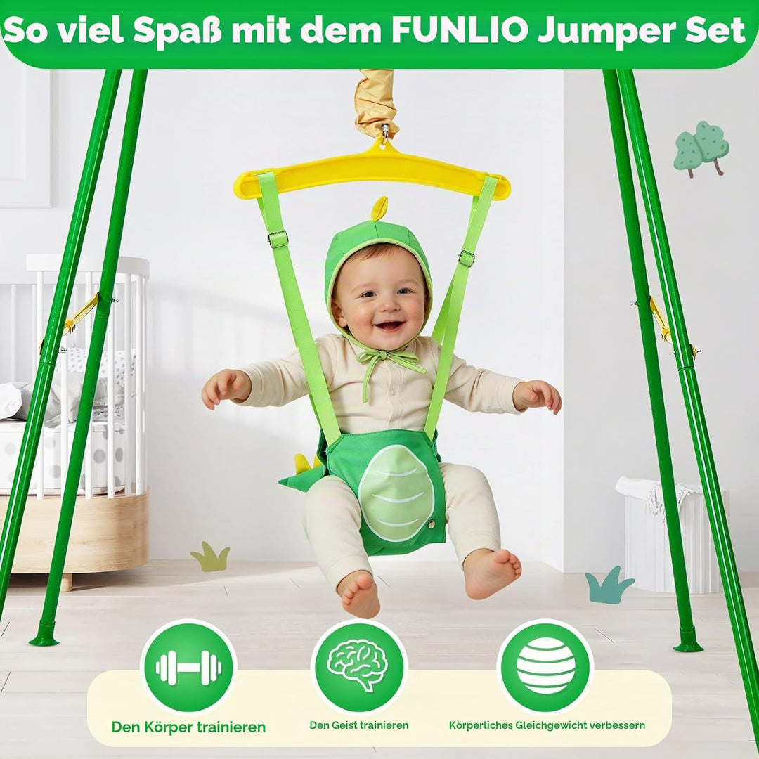 FUNLIO Baby-Hüpfsitz mit Ständer für 6–24 Monate, Babywippe zum Spielen, Hüpfsitz für Kleinkinder, m