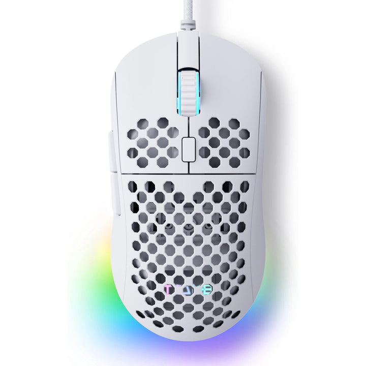 Dierya M1SE Gaming-Maus mit Kabel, Gaming Mouse für PC, 12800 DPI, Weiss | Präziser optischer Sensor