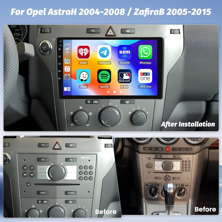 Hikity 8Cores 4G+64G Autoradio Android 15 Für Opel Astra H 2004-2008/Zafira B 2005-2015/Opel Corsa 2