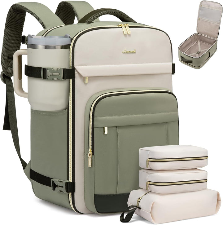 LOVEVOOK Rucksack Handgepäck Flugzeug, 40L Gross Reiserucksack Damen, Wasserdicht Travel Backpack fü