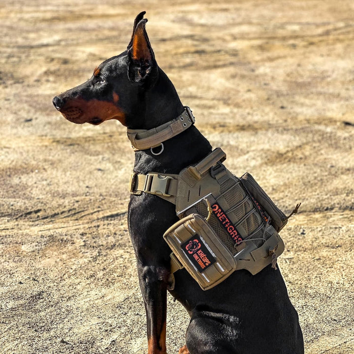 OneTigris X Commander Taktisches Hundegeschirr, Air Mesh Brustgeschirr Hund mit 1 Komfortgriff und 2