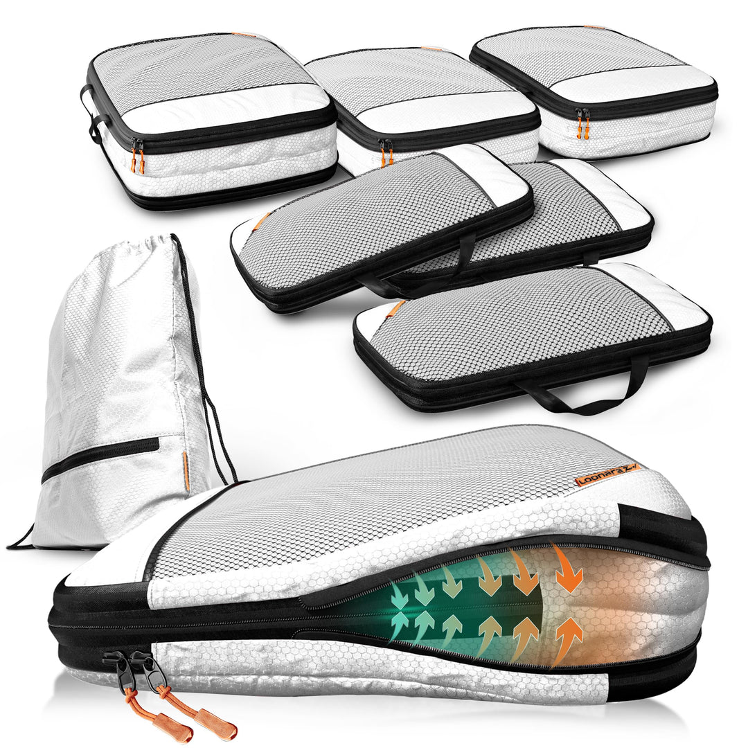 Compression Packing Cubes Set für mehr Platz im Koffer & Backpack - Packwürfel Packing Cubes Compres